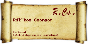 Rákos Csongor névjegykártya